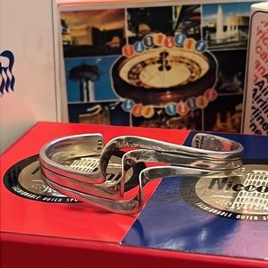 VINTAGE 1970s Freeform Solid Sterling .925 Cuff Bracelet